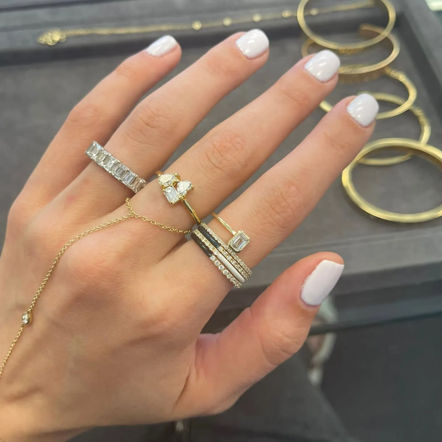 Statement Diamond Half Pave Ring