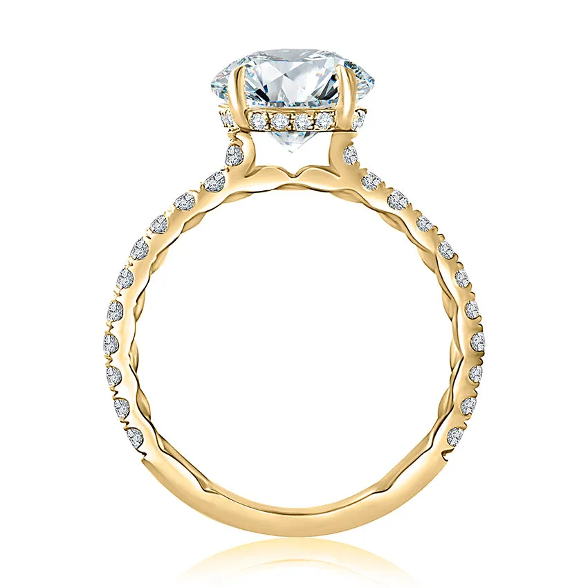 Statement Round Quilted Engagement Ring