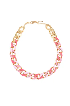 STATEMENT WAVE CHAIN NECKLACE WITH ENAMEL