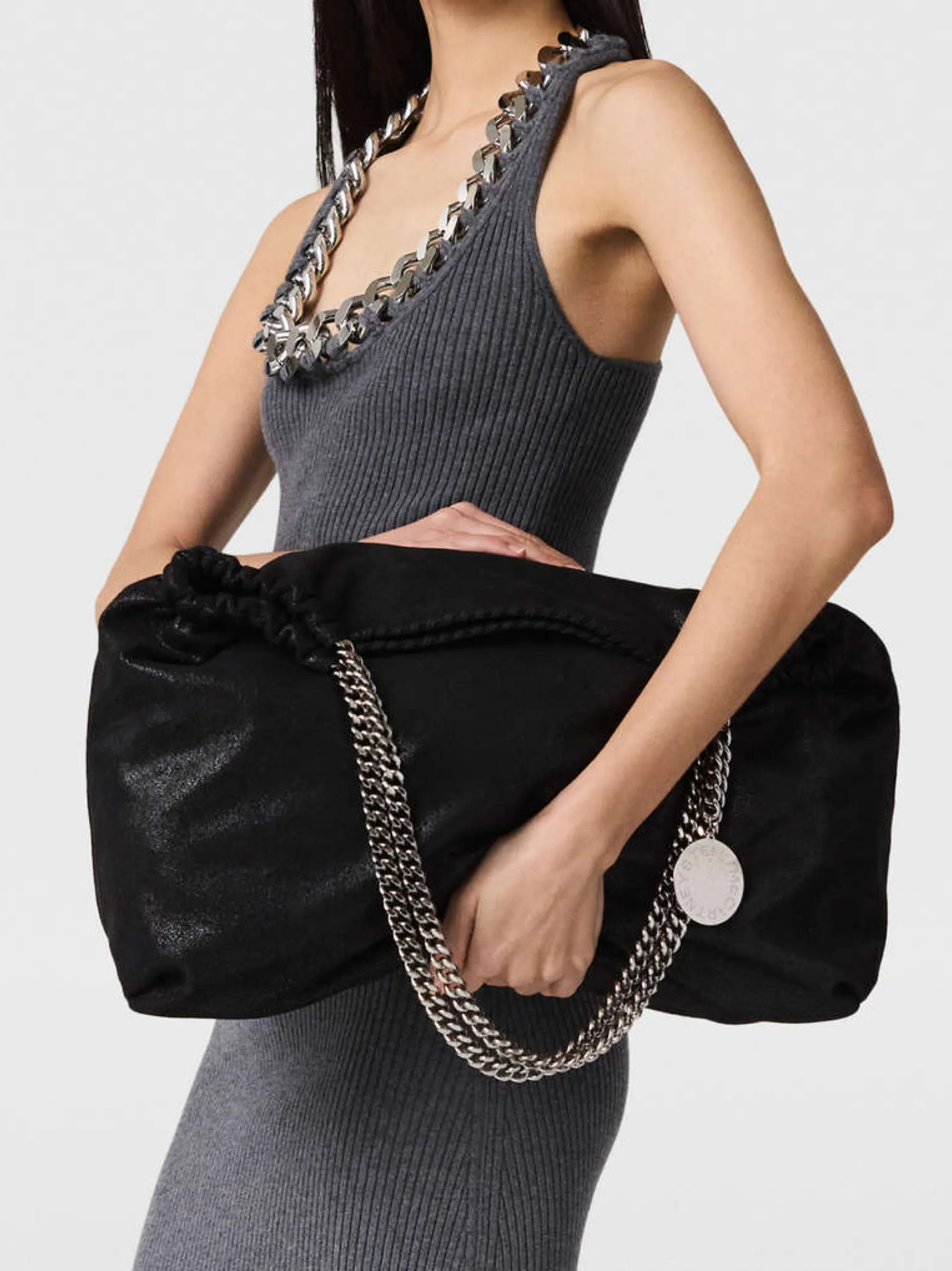 Stella McCartney Falabella Drawstring Tote Eco Shaggy Deer