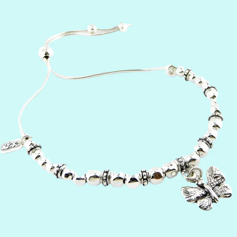 Sterling Silver Bracelet for woman with a butterfly