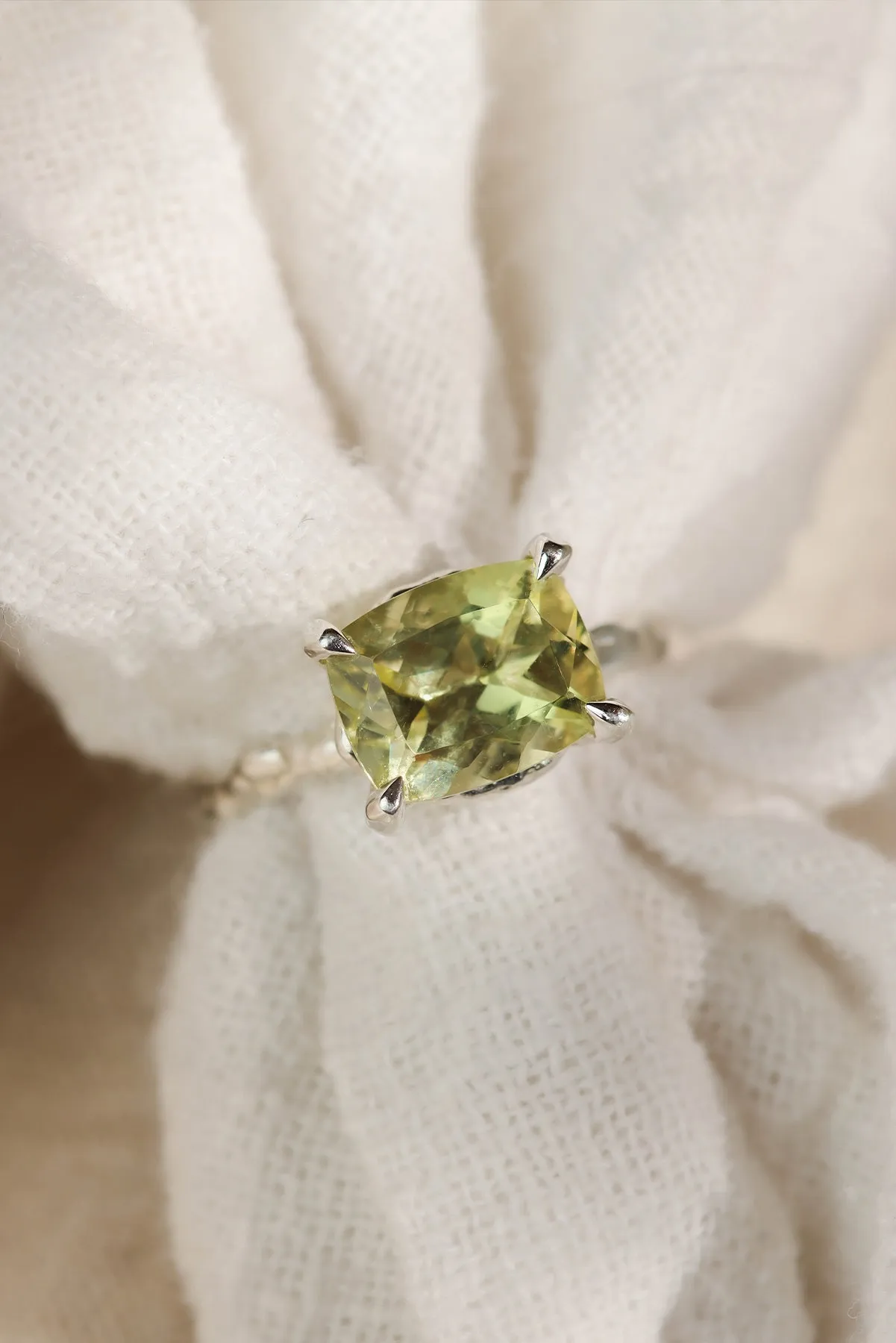 Sterling Silver Lemon Quartz Statement Ring
