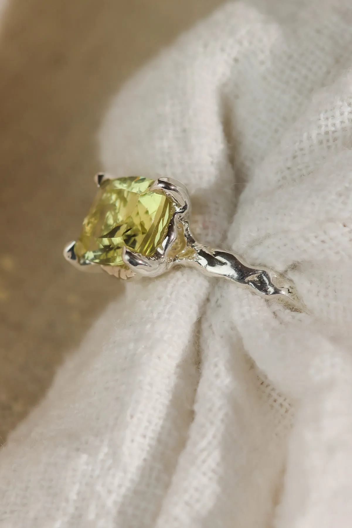 Sterling Silver Lemon Quartz Statement Ring