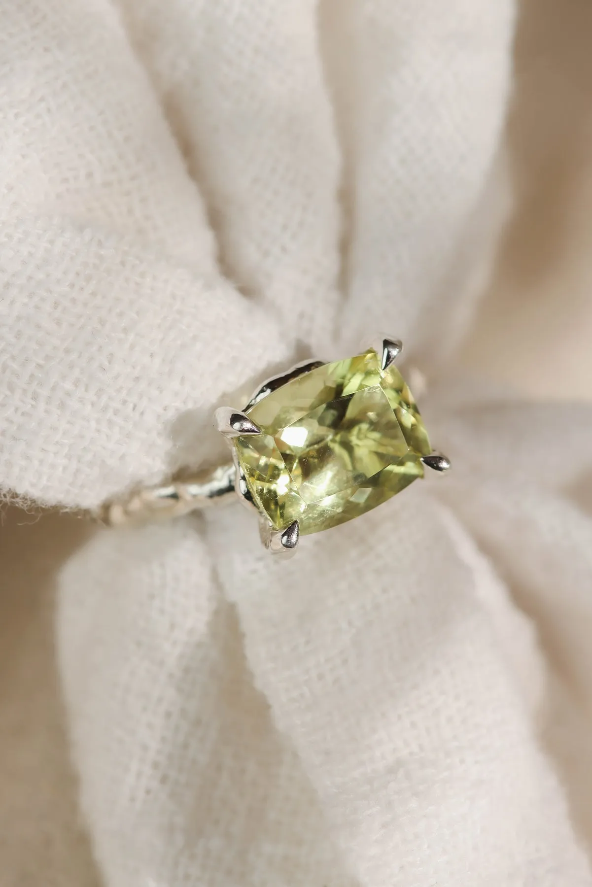 Sterling Silver Lemon Quartz Statement Ring