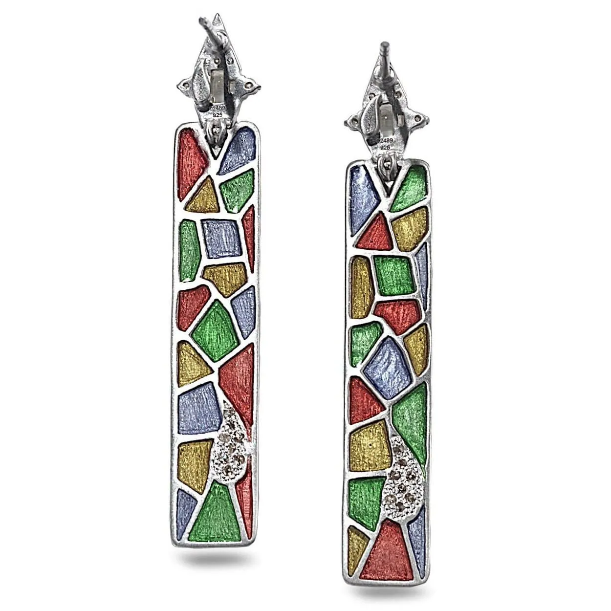 Sterling Silver "Elegance and Harmony of Nature" & "Influence of The Natural World" Diamond Drop Earrings