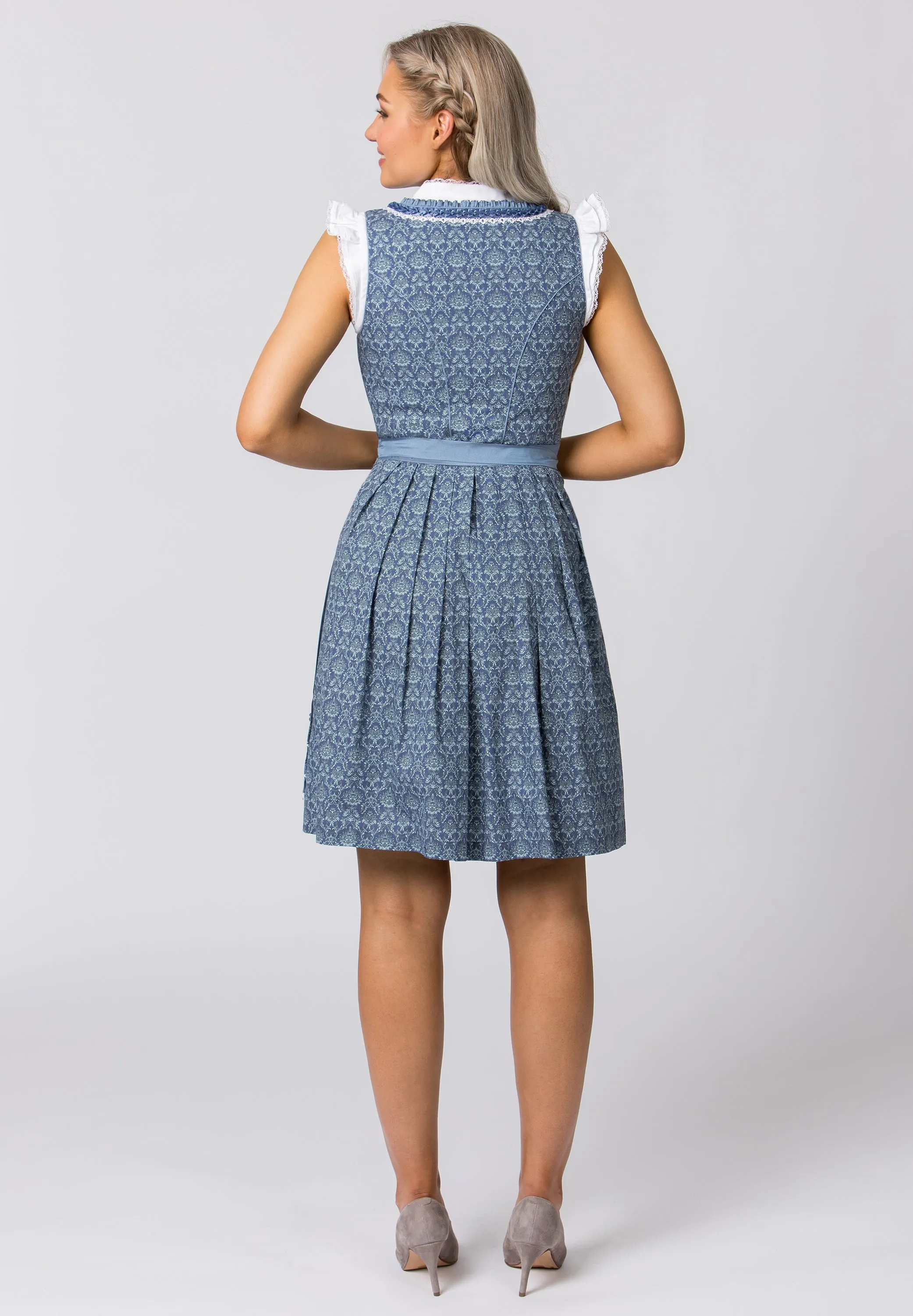 Stockerpoint Mini Dirndl 2pcs. 55cm "Ruby" blue (38,40) closeout