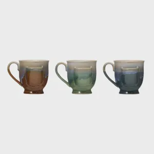 STONEWARE MUG WITH TEA BAG HOLDER