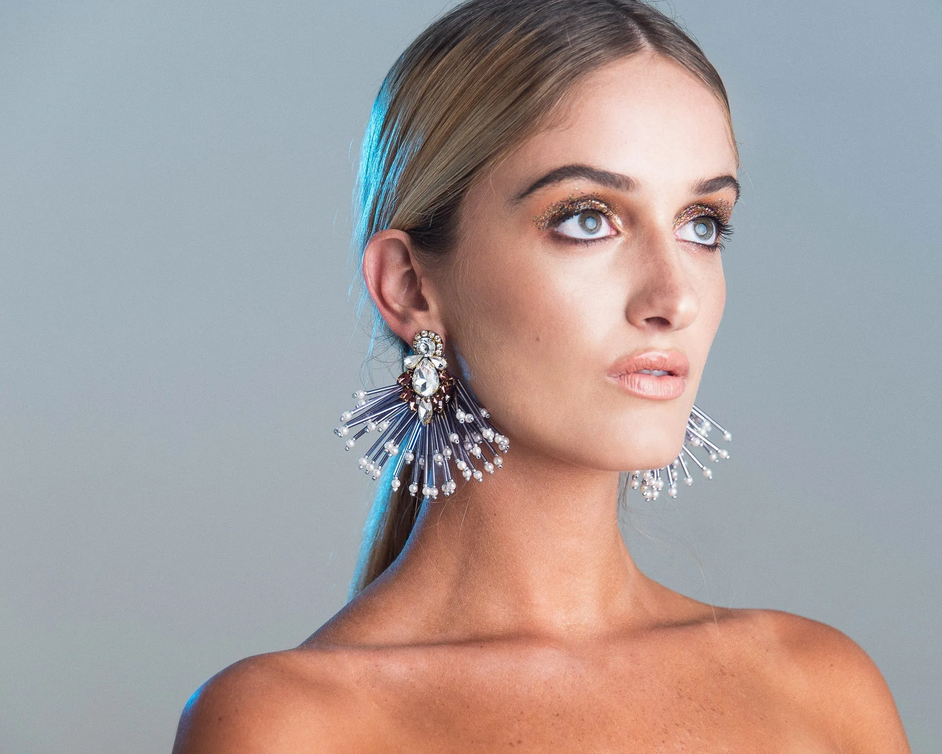 Storm Grey and Black Earrings