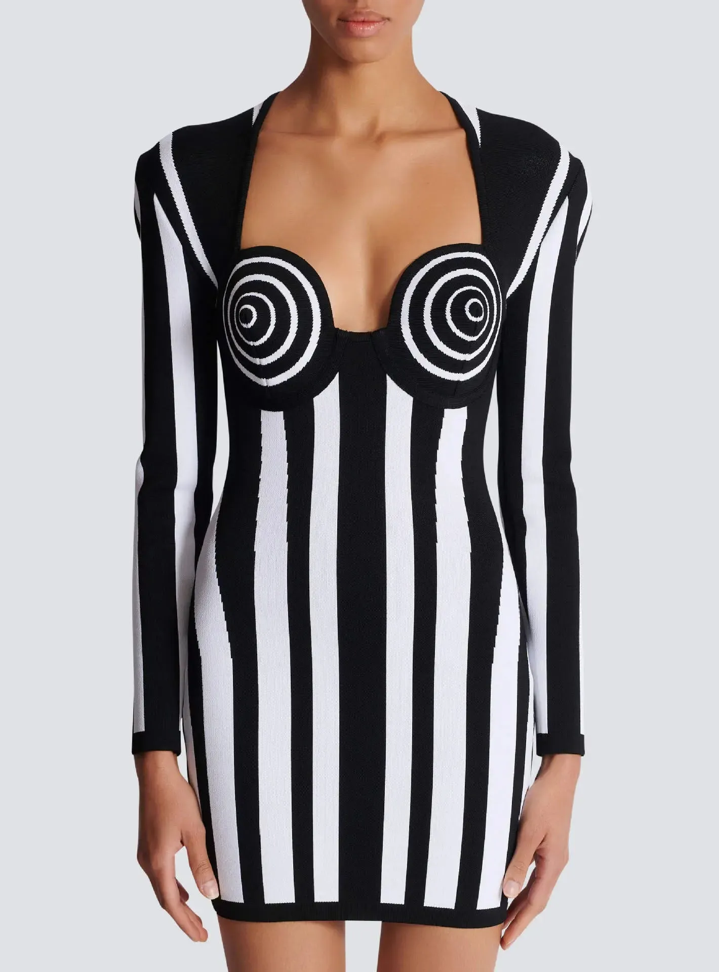 Striped Bandage Mini Dress - Womens Fashion Dress