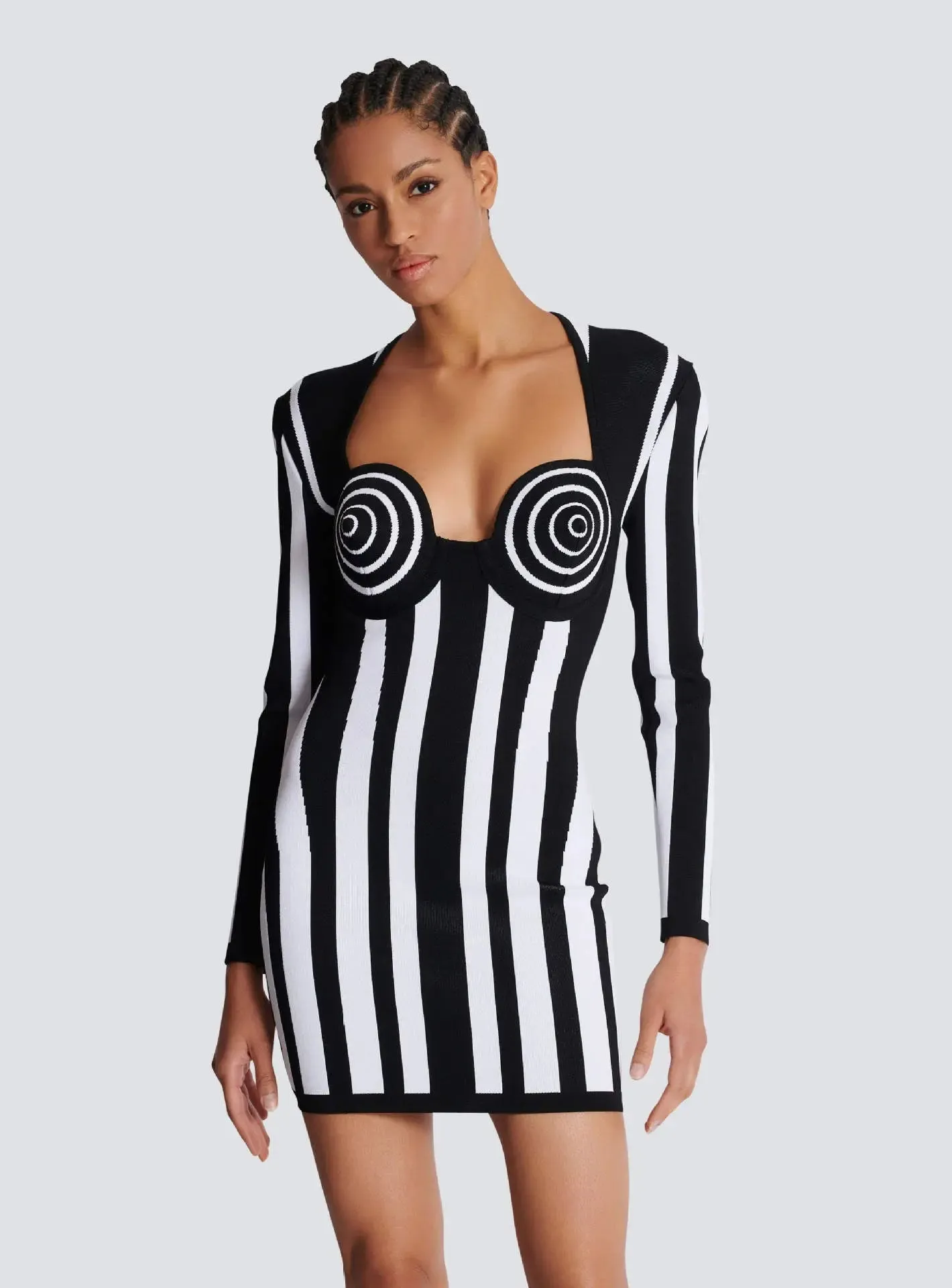 Striped Bandage Mini Dress - Womens Fashion Dress