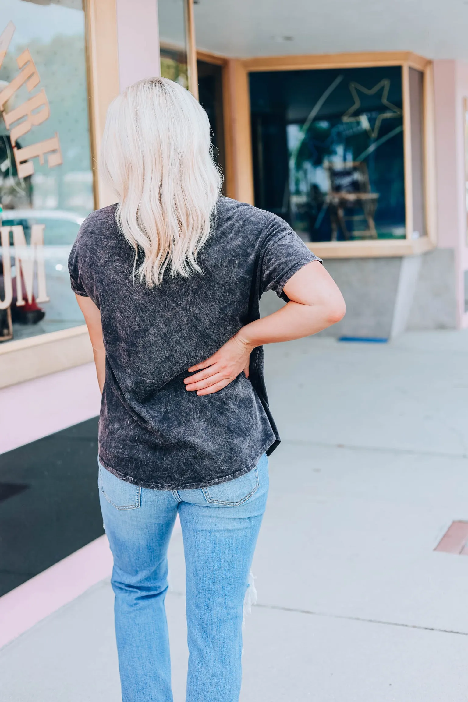 Stuck In The 80's Graphic Tee - Charcoal