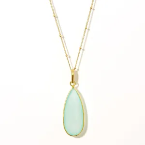 Teardrop Necklace in Chalcedony