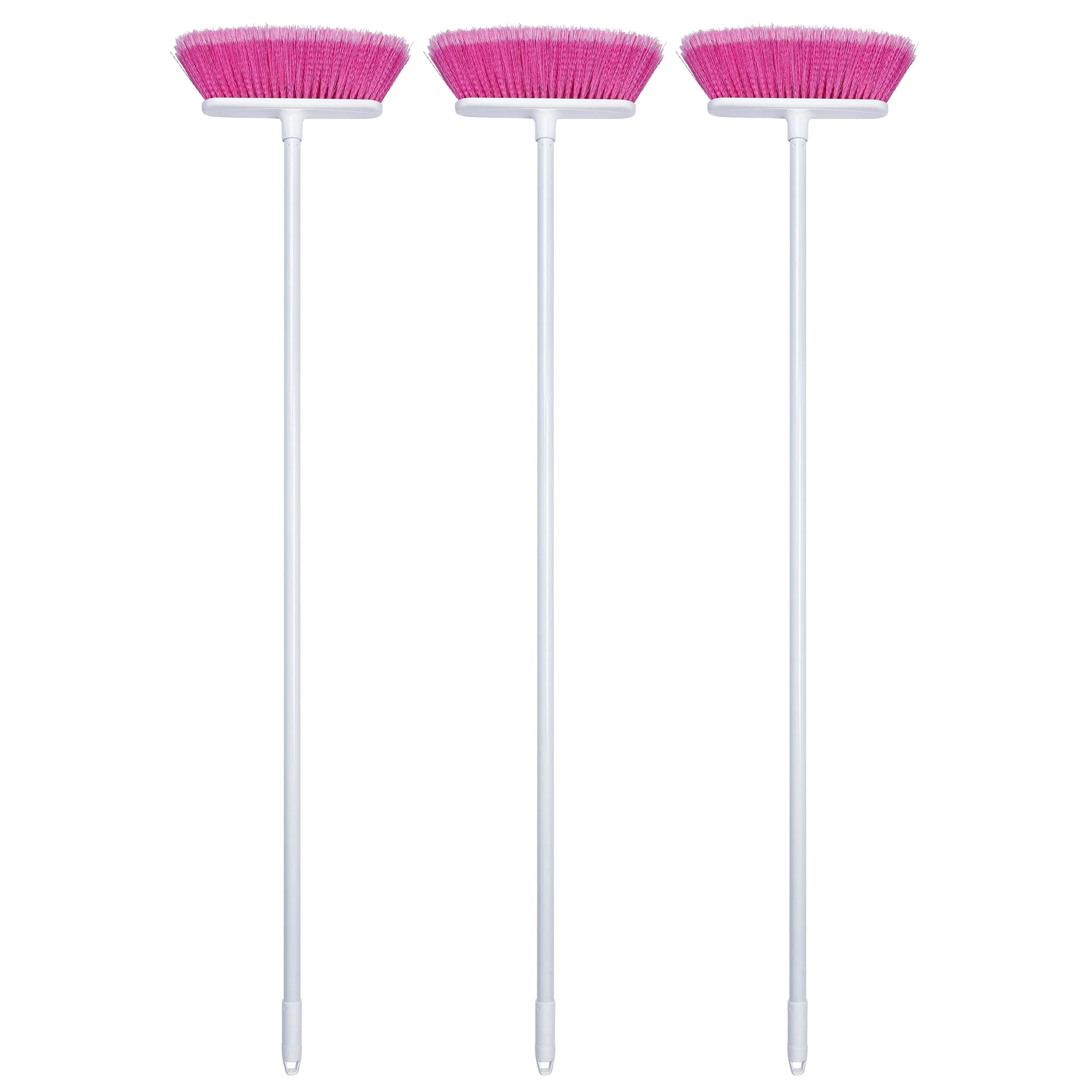 The Original Soft Sweep Magnetic Action Fuchsia Broom with White Metal Handles