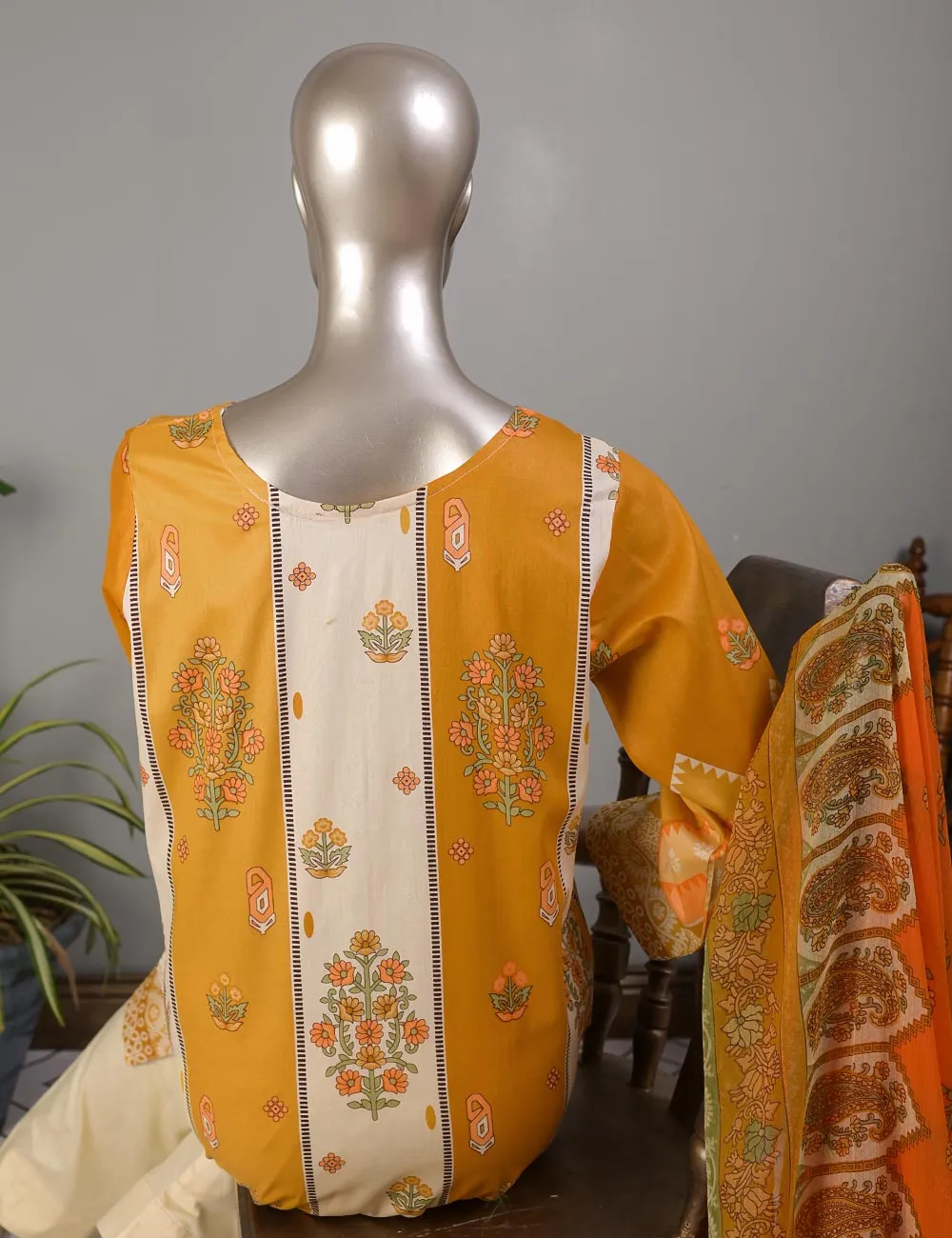 TMY-1B | Un-Stitched Embroidered Lawn Dress