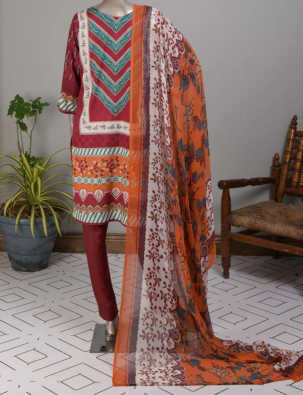 TMY-2A | Un-Stitched Embroidered Lawn Dress