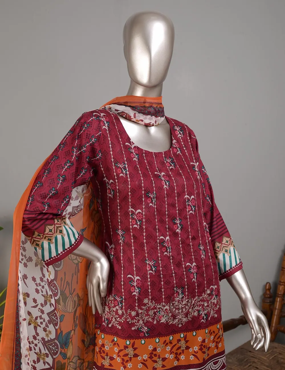 TMY-2A | Un-Stitched Embroidered Lawn Dress