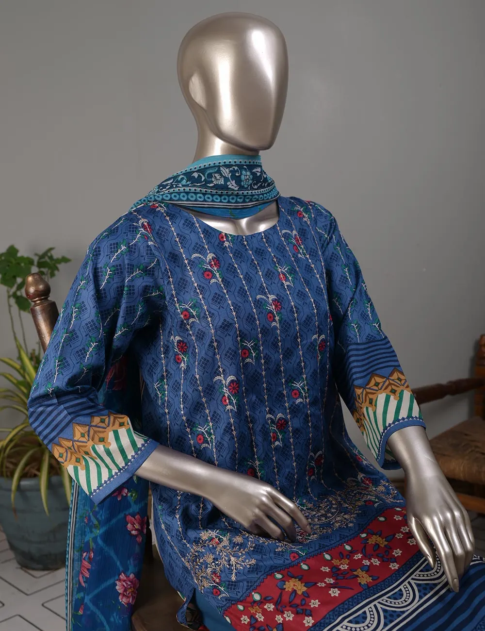 TMY-2B | Un-Stitched Embroidered Lawn Dress