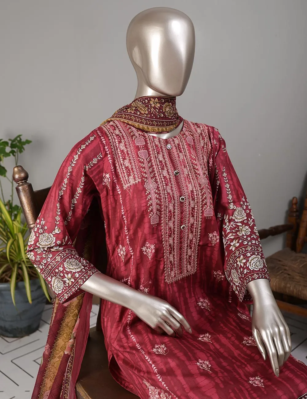 TMY-5B | Un-Stitched Embroidered Lawn Dress