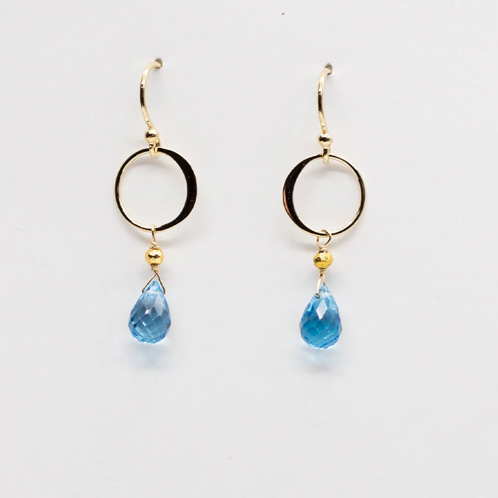 Topaz Ring Gold Earrings