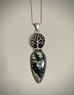 Tree of Life Moss Agate Pendant