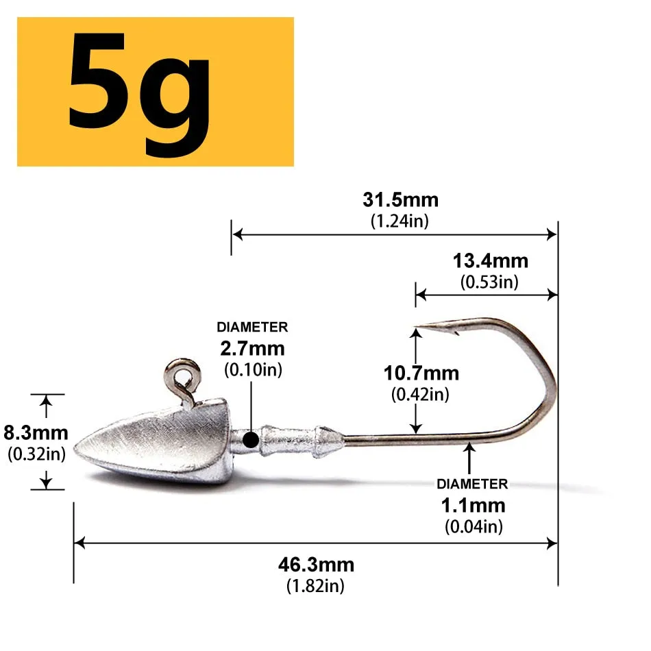 Triangle Head jig Hooks 3.5g 5g 7g 10g 14g 20g fishing hook soft plastic jig Lure Hook Jig Head Fishing Tackle Hooks