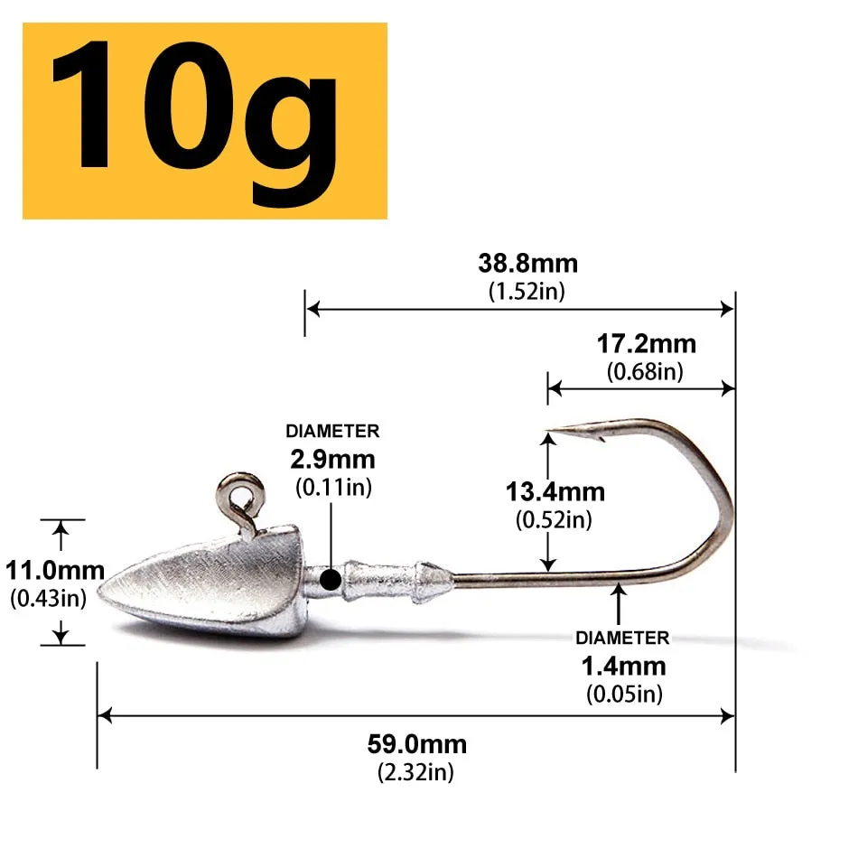 Triangle Head jig Hooks 3.5g 5g 7g 10g 14g 20g fishing hook soft plastic jig Lure Hook Jig Head Fishing Tackle Hooks