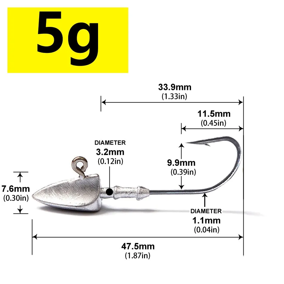 Triangle Head jig Hooks 3.5g 5g 7g 10g 14g 20g fishing hook soft plastic jig Lure Hook Jig Head Fishing Tackle Hooks