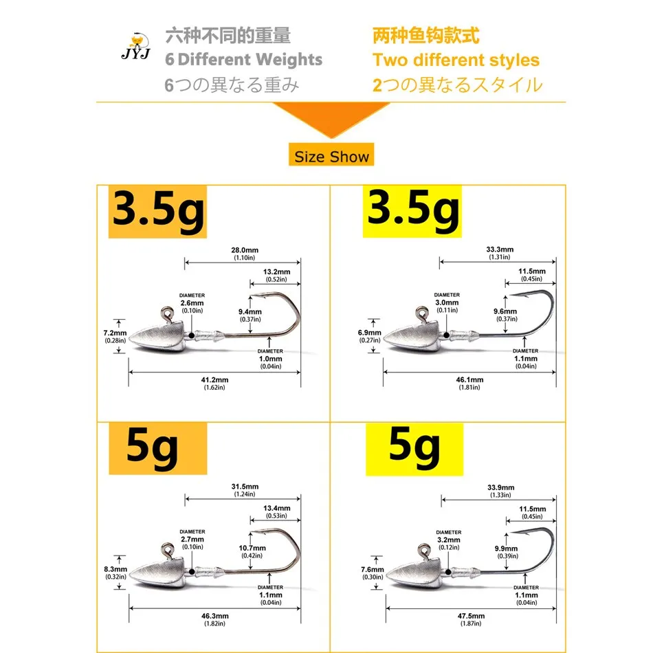 Triangle Head jig Hooks 3.5g 5g 7g 10g 14g 20g fishing hook soft plastic jig Lure Hook Jig Head Fishing Tackle Hooks