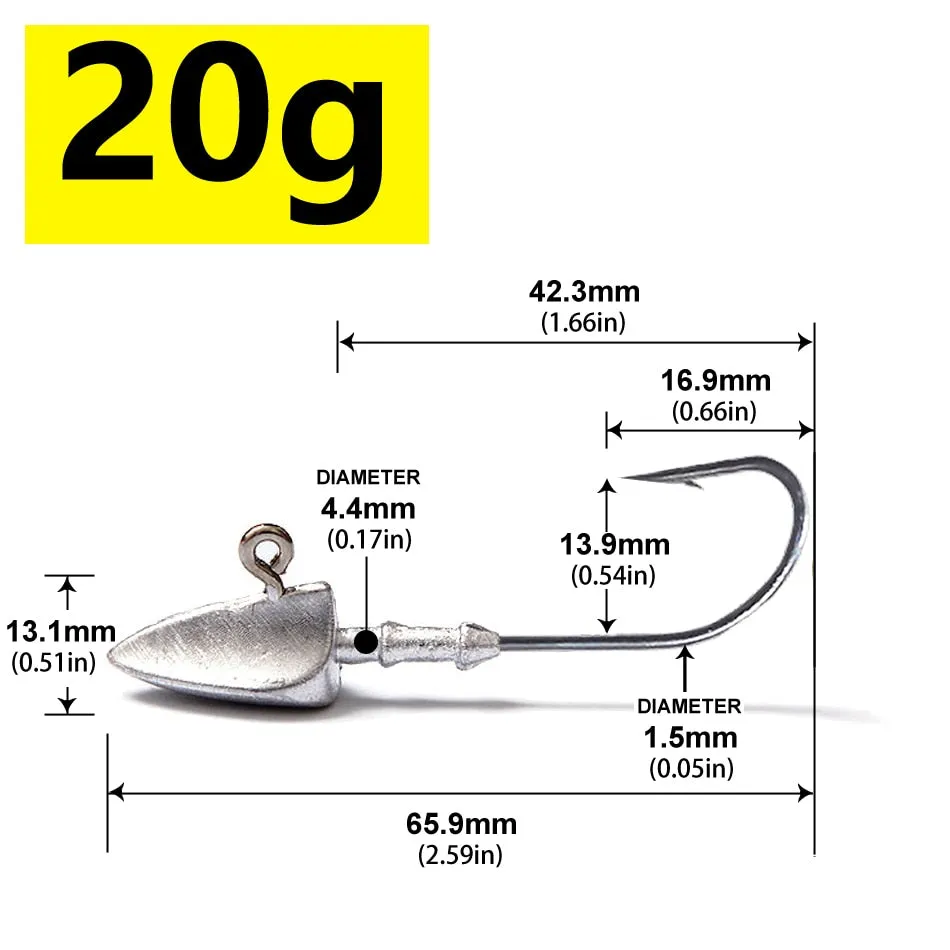 Triangle Head jig Hooks 3.5g 5g 7g 10g 14g 20g fishing hook soft plastic jig Lure Hook Jig Head Fishing Tackle Hooks