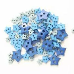 Trimits Mini Craft Star Buttons - Blue Shades