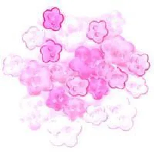 Trimits Mini Craft Transparent Flowers Buttons - Pink Shades