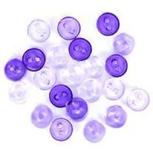 Trimits Mini Craft Transparent Round Buttons - Purple Shades