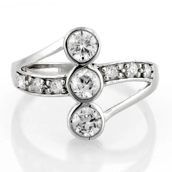 Triple Stone Cubic Zirconia Ring