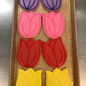 Tulip decorated cookies