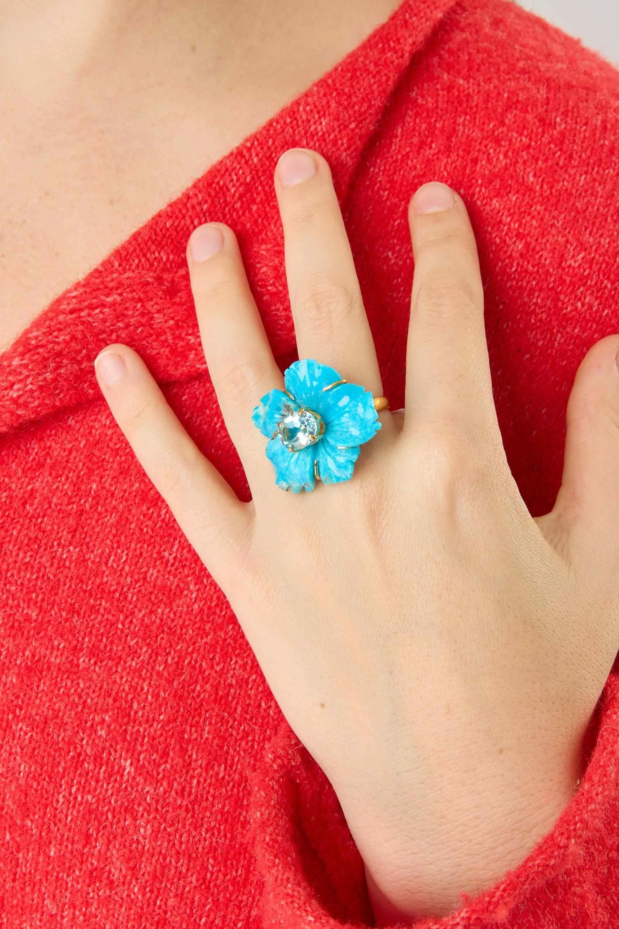 Turquoise Ring with Blue Topaz