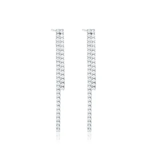 Two Line Tennis Drop Earrings