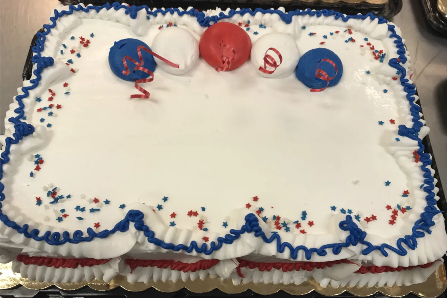 USA Colors, Traditional Balloon Design, Sheet Cake