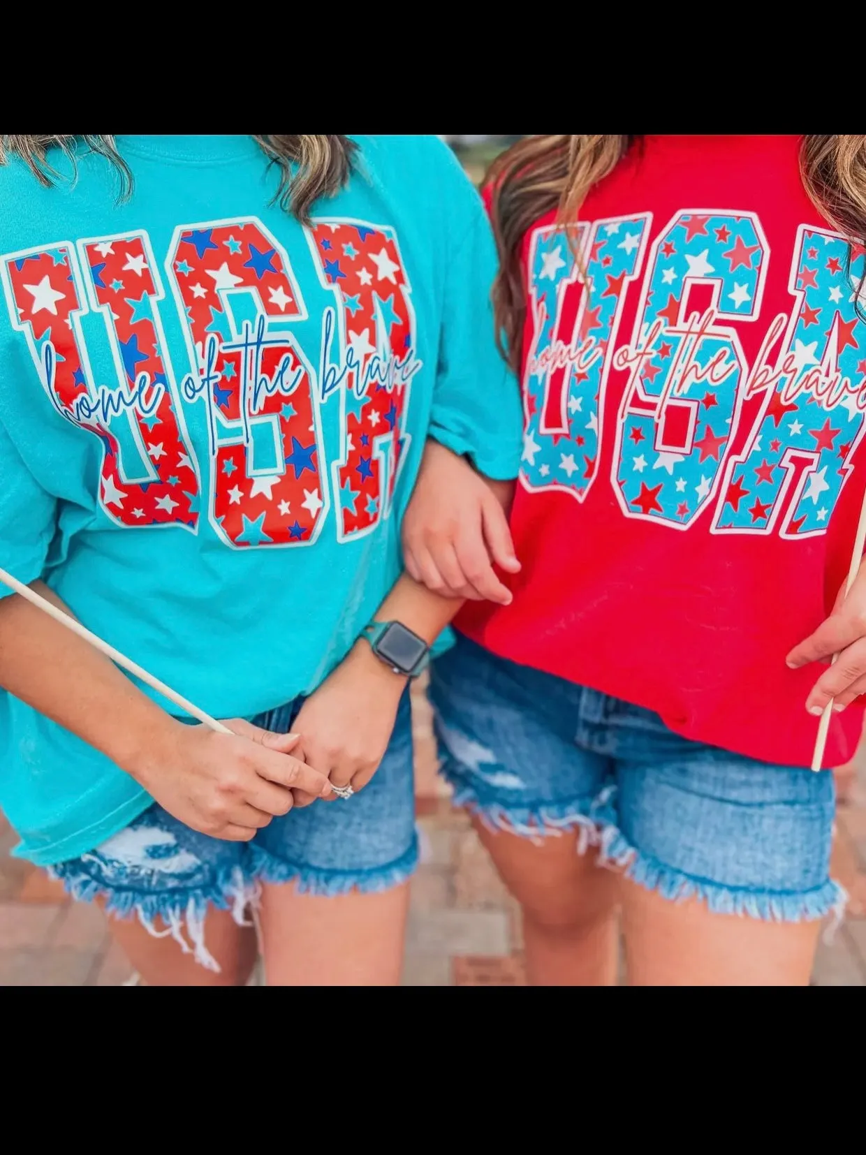 USA Home of the Brave Tee: Red