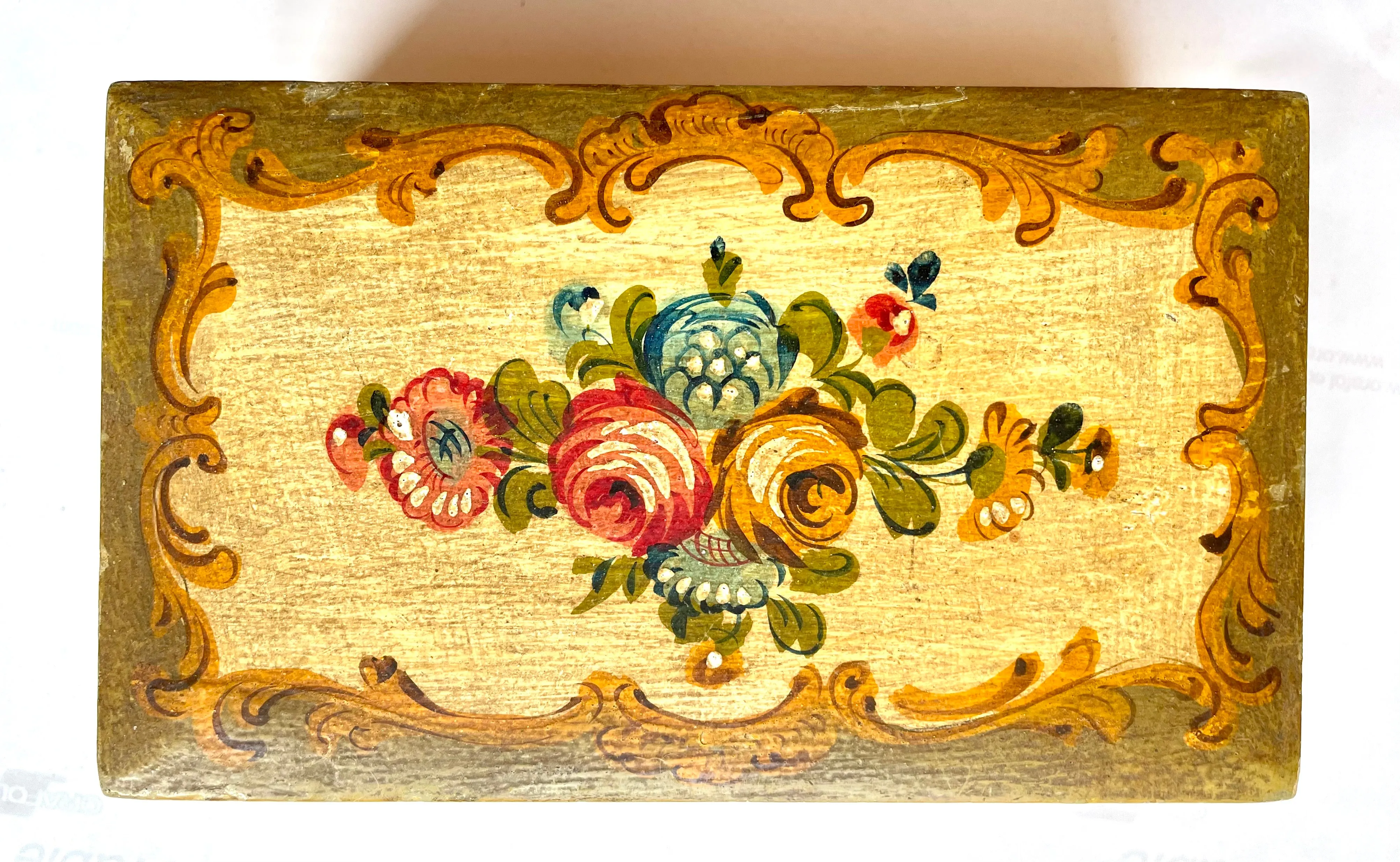 Venetian Hand-decorated Wooden Box