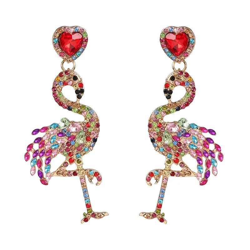 VIBRANT FLAMINGO STATEMENT EARRINGS