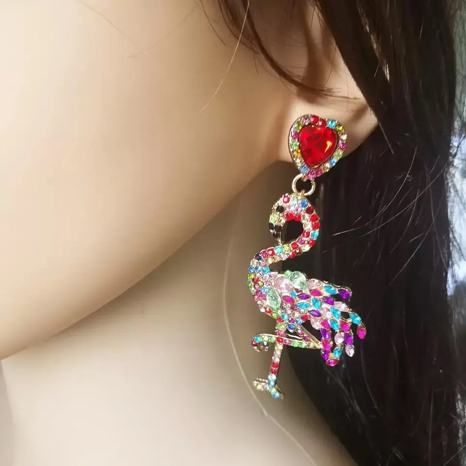 VIBRANT FLAMINGO STATEMENT EARRINGS