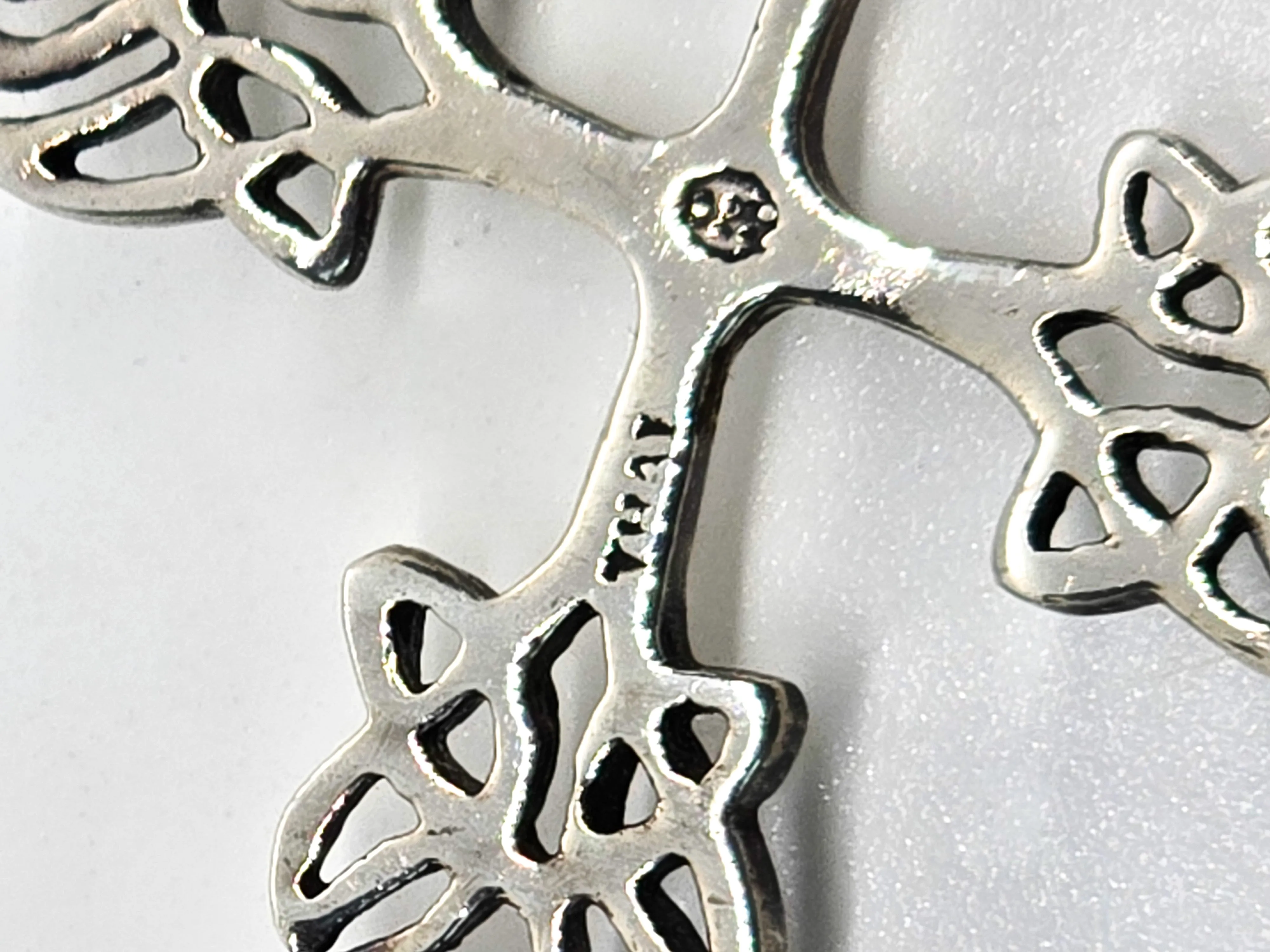Viking Celtic knot sterling silver decorated cross slide pendant