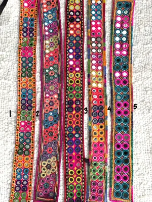 Vintage Banjara Kutchi Belts- Round Mirrors
