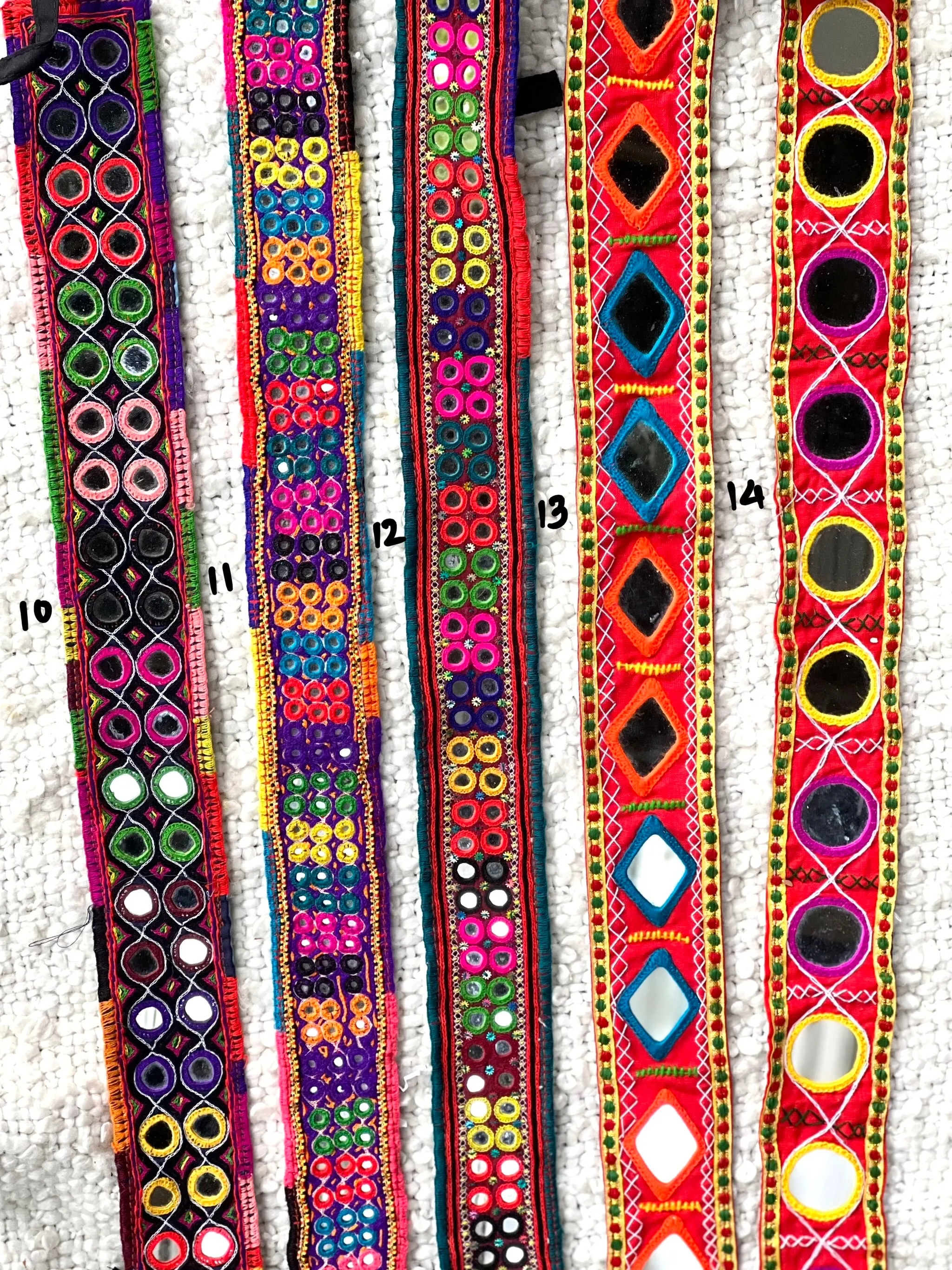 Vintage Banjara Kutchi Belts- Round Mirrors