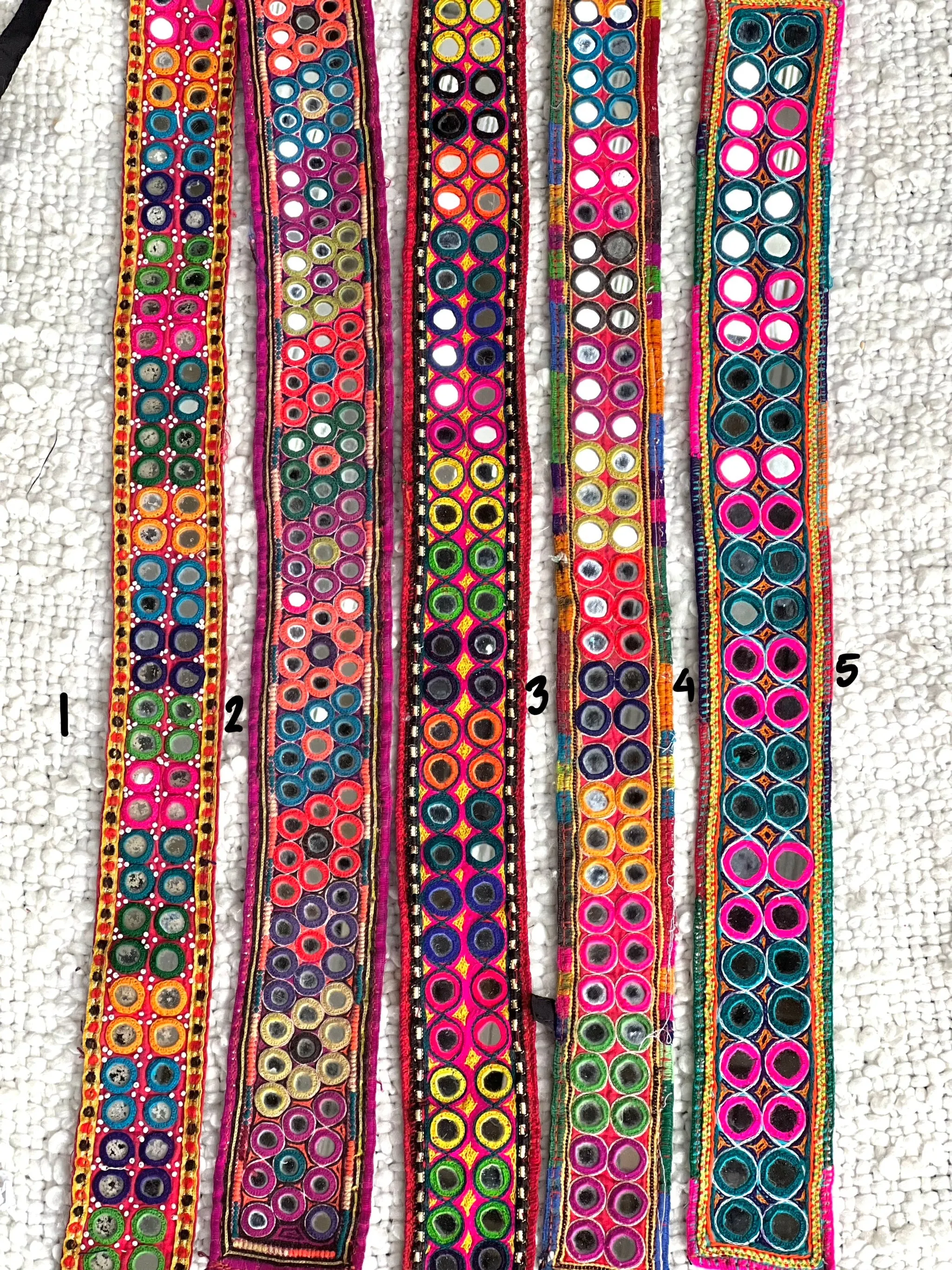 Vintage Banjara Kutchi Belts- Round Mirrors