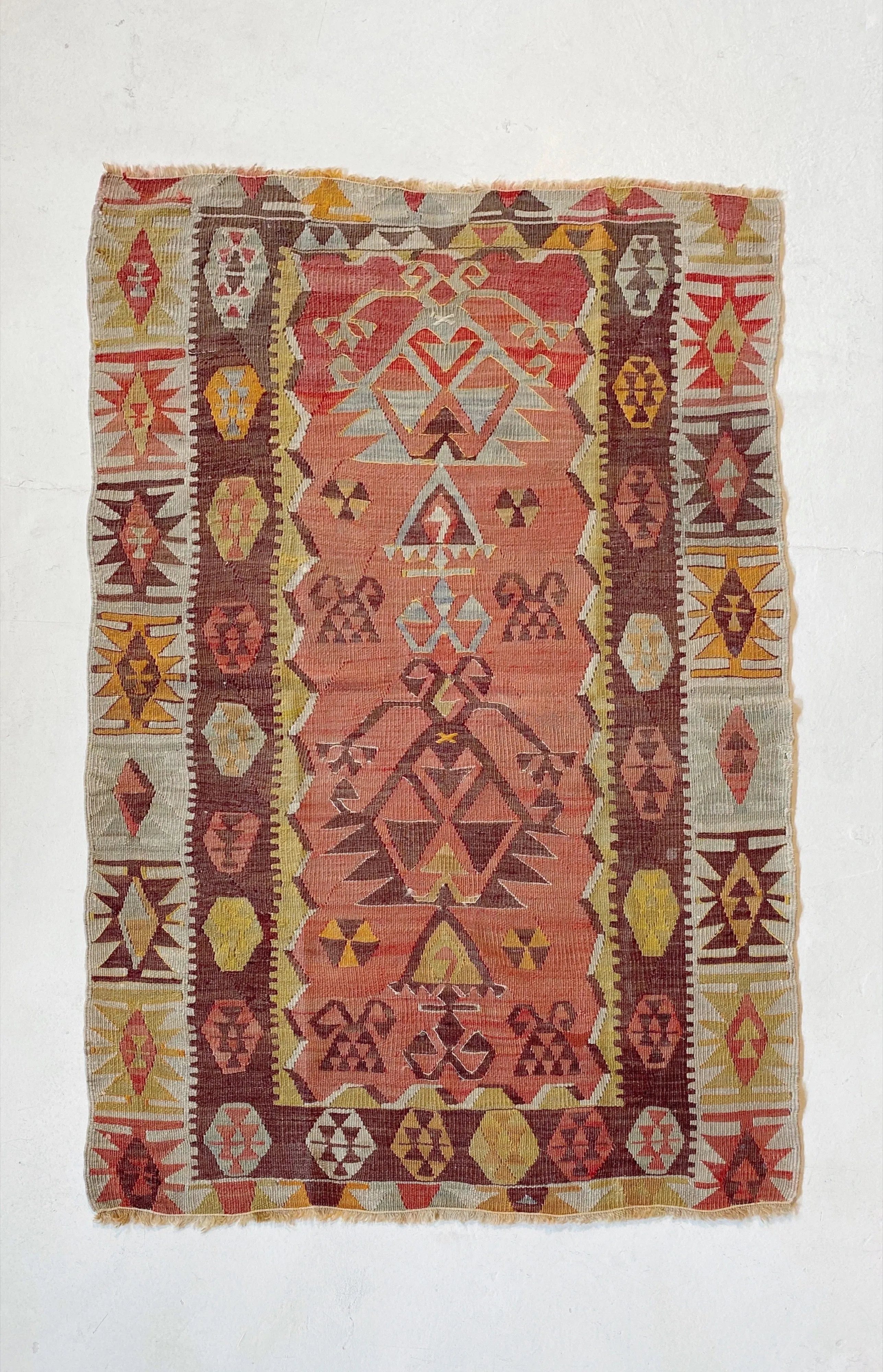 Vintage Mini Turkish Kilim Rug 3'x4'9"