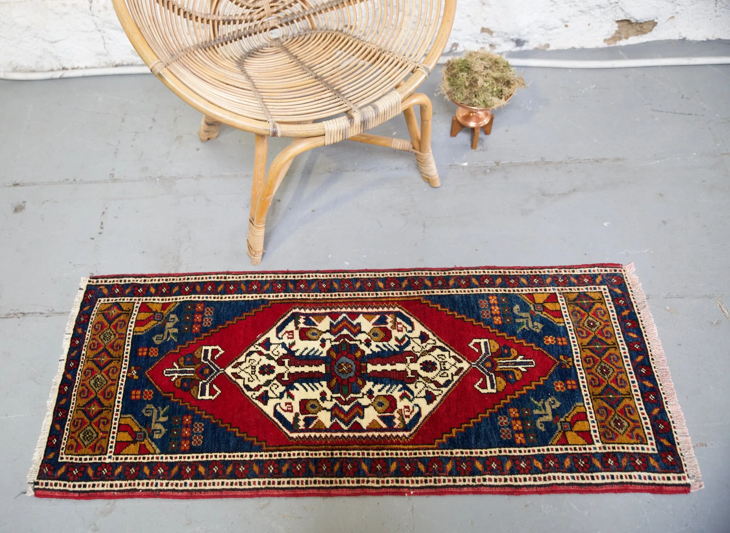 Vintage Mini Turkish Rug 20.5"x49.5"