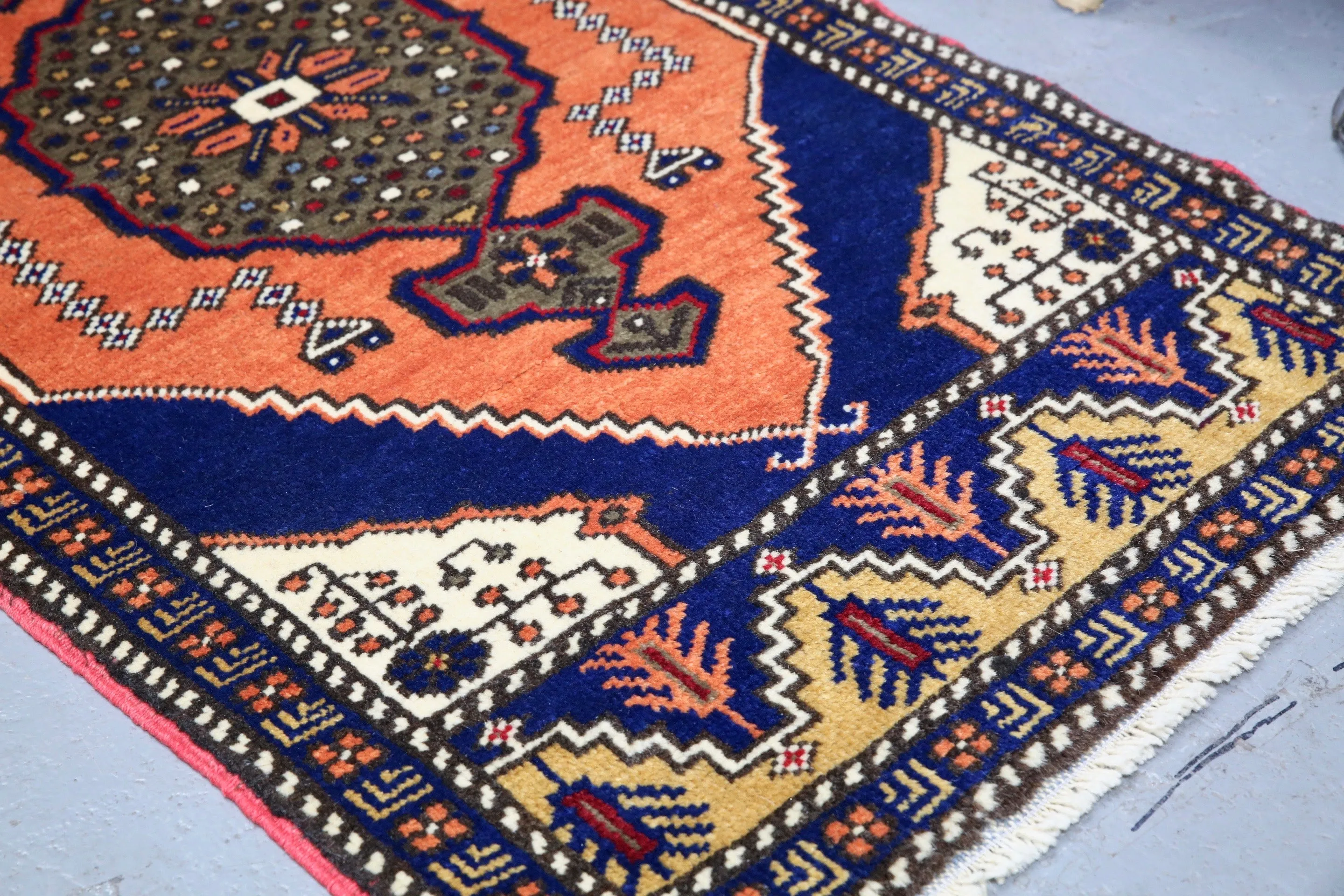 Vintage Mini Turkish Rug 22inx41in