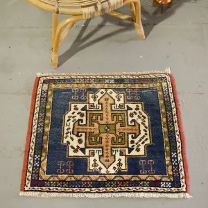 Vintage Mini Turkish Rug 23"x27.5"