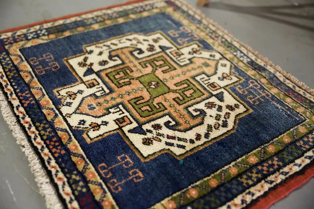 Vintage Mini Turkish Rug 23"x27.5"